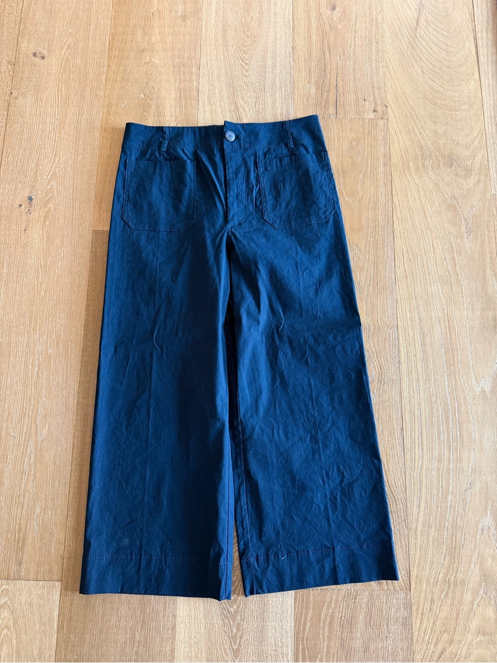 NEVER WORN Maeve Navy Cropped Wide-Leg Pants